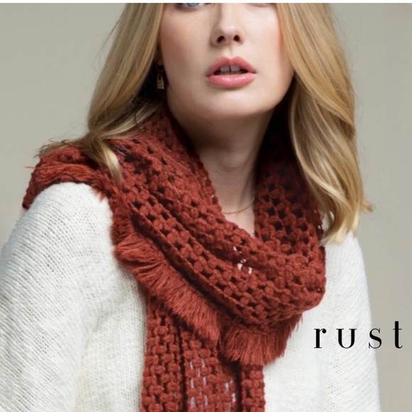 🍁New Fall/Winter🍁 Rust Knit Weave Tassel
Scarf - Picture 2 of 2